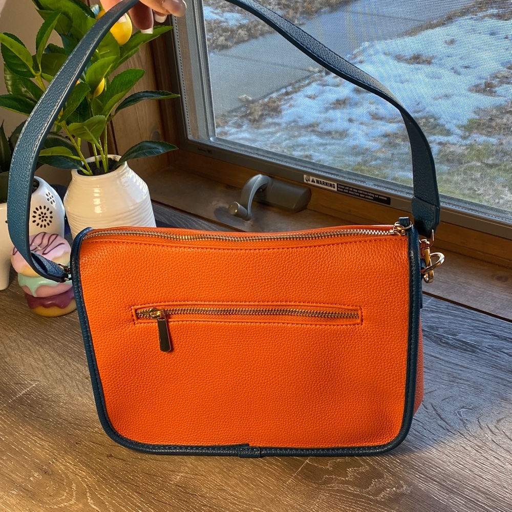 HKCLUF Orange and Blue Shoulder Bag